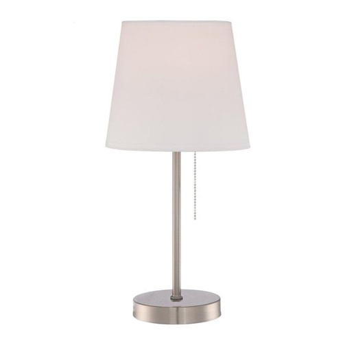Chrome Metal Table Lamp with Fabric Lampshade