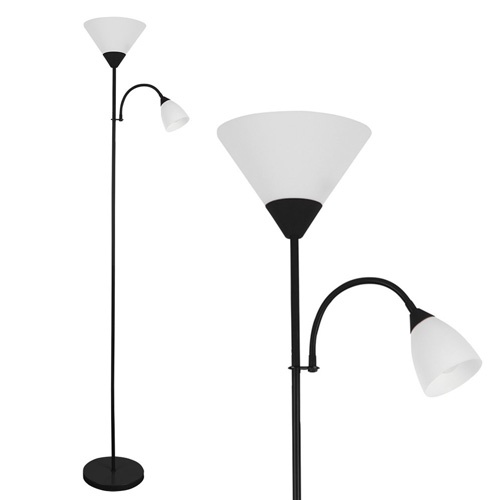 2 Lights Floor Lamp, Black