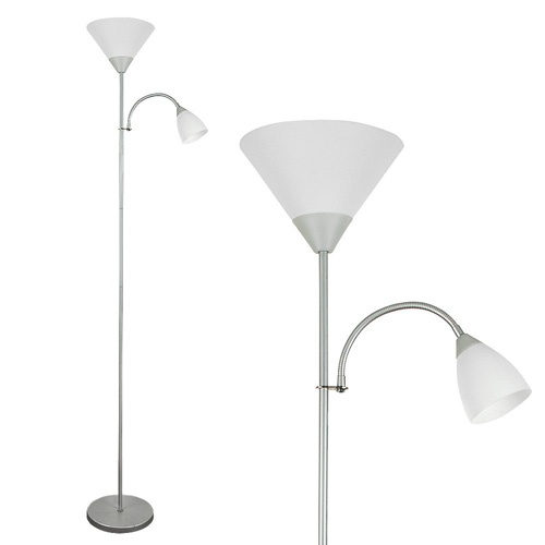 2 Lights Floor Lamp, Chrome