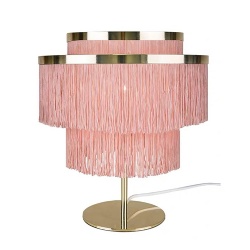 Table Lamp with Pink Tassels Lampshade
