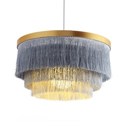 3 Layers Grey Tassels Pedant Lamp