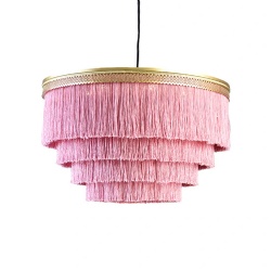 4 Layers Pink Tassels Pendant Lamp