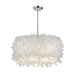 Chicken Feather Drum Lamp Shade