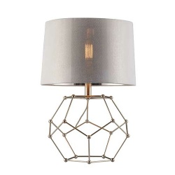 Metal Wire Table Lamp with Fabric Shade