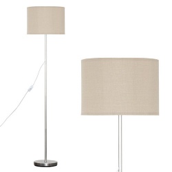 Chrome Plated Floor Lamp with Fabric Shade