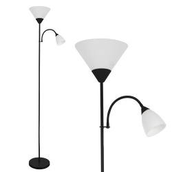 2 Lights Floor Lamp, Black