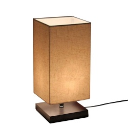 Metal Table Lamp with Square Fabric Shade