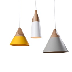 Wood & Fabric Pendant Lamp