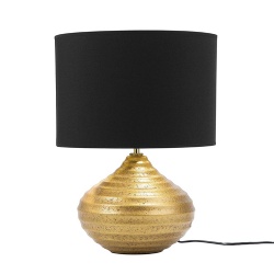 Ceramic Table Lamp Gold with Fabric Lampshade