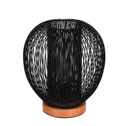 Metal Wire Table Lamp, Black