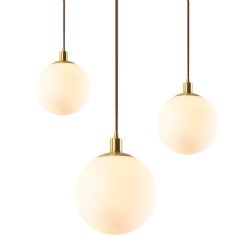 White Glass Ball Led Pendant Lamp