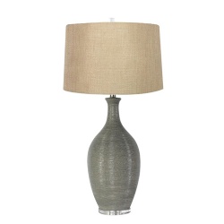 Ceramic Table Lamp with Linen Fabric Shade